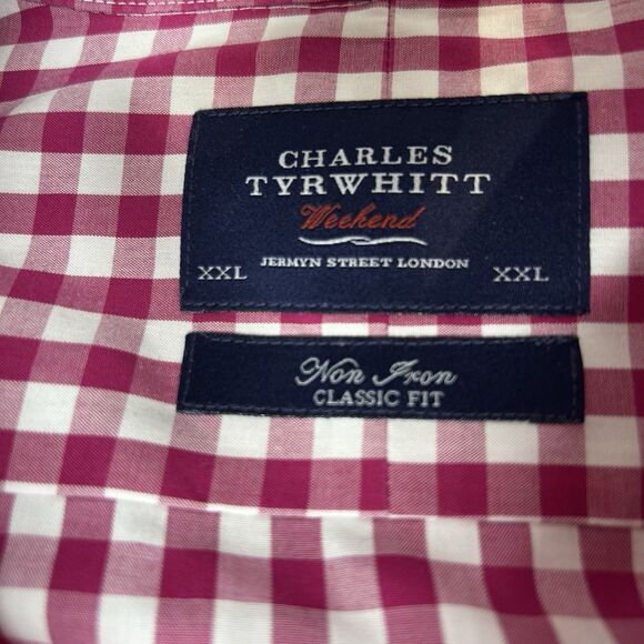 Charles Tyrwhitt Shirt Men XXL Weekend Classic Fit Red Checkered Preppy Casual - Picture 4 of 10